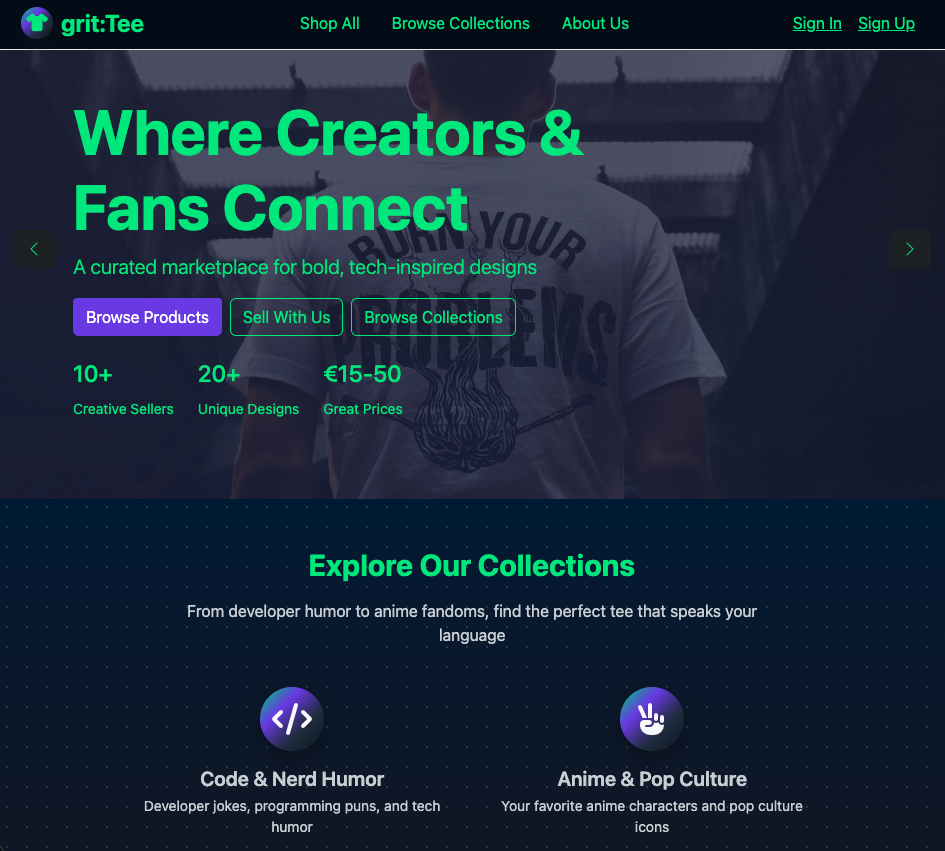 grit:Tee marketplace screenshot